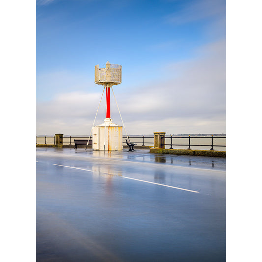 A Egypt Point, Cowes on a calm body of water under a clear sky, painted by Steve Gascoigne.